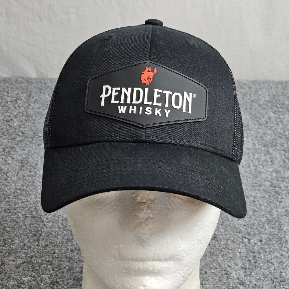 Pendleton Whisky Trucker Hat Black Cap Mesh Logo Patch Western Cowboy Streetwear